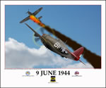 "9 June 1944" Tuskegee Airmen P-47 Print by Jerry Taliaferro